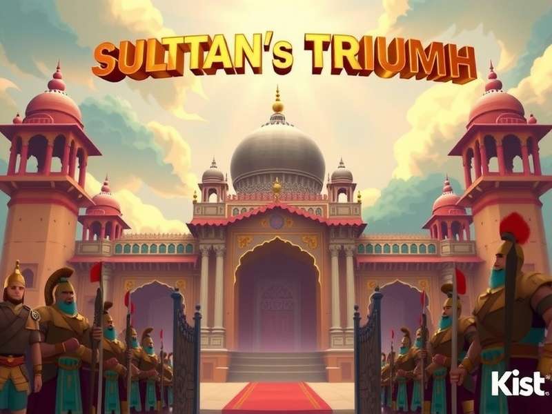 Sultan S Triumph game banner featuring Indian architecture and warriors
